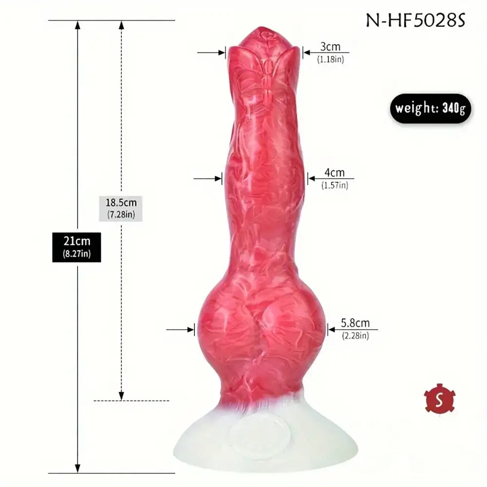 8.27in 9.2in 10.8in Fantasy Dog Cock Silicone Big Knot Soft Women Dildo
