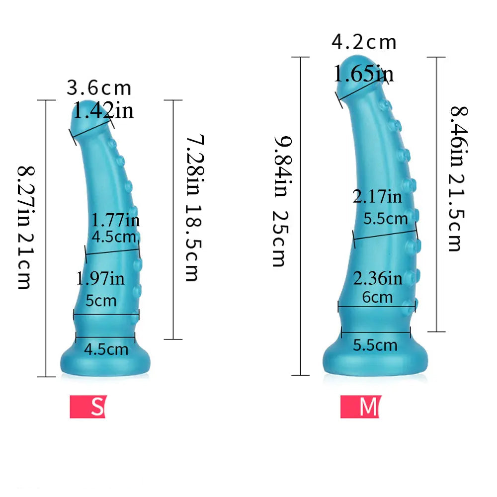8.27in 9.84in 11.42in 12.99in Silicone Octopus Tentacle Large Dildo