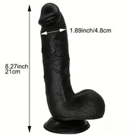 8.27in Big Black Dildo Sex Toy Masturbator For Women Men Masturbator