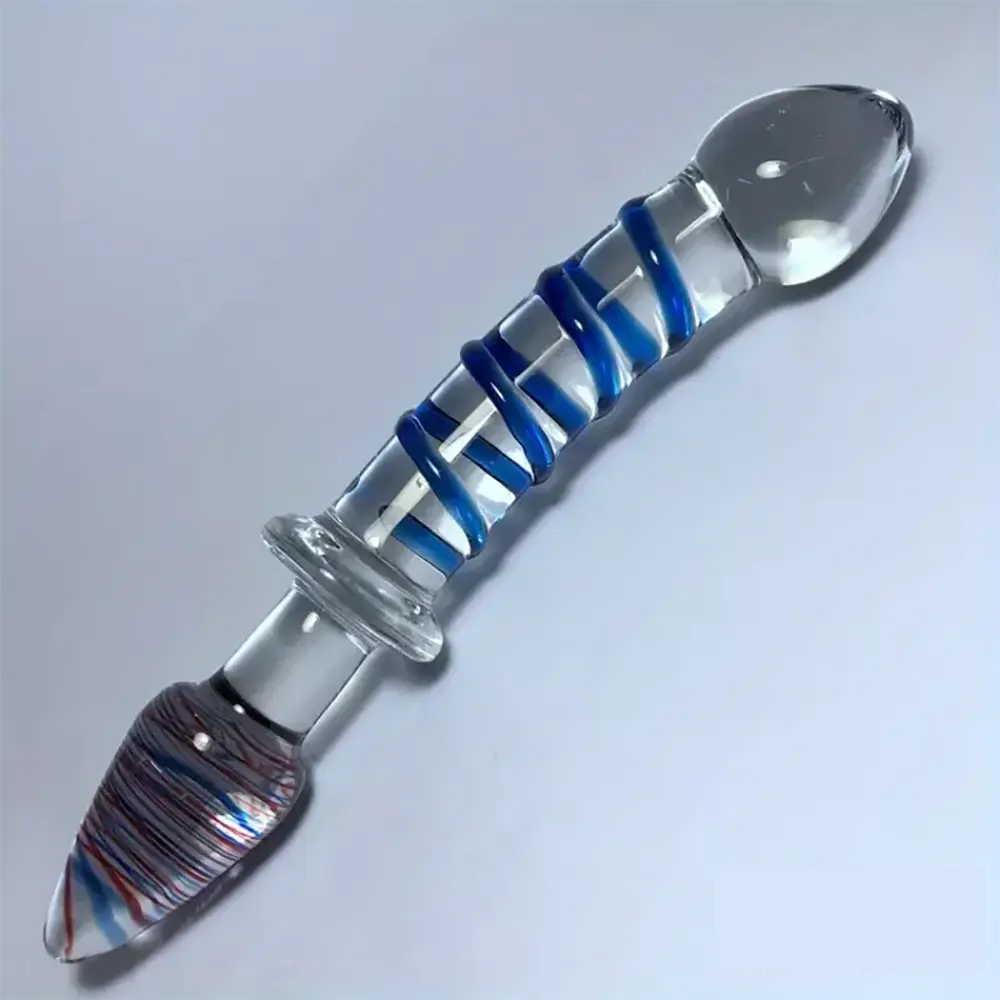 8.27in Clear Jelly Real Glass Crystal Cock Dildo For G-Spot Vaginal Sex
