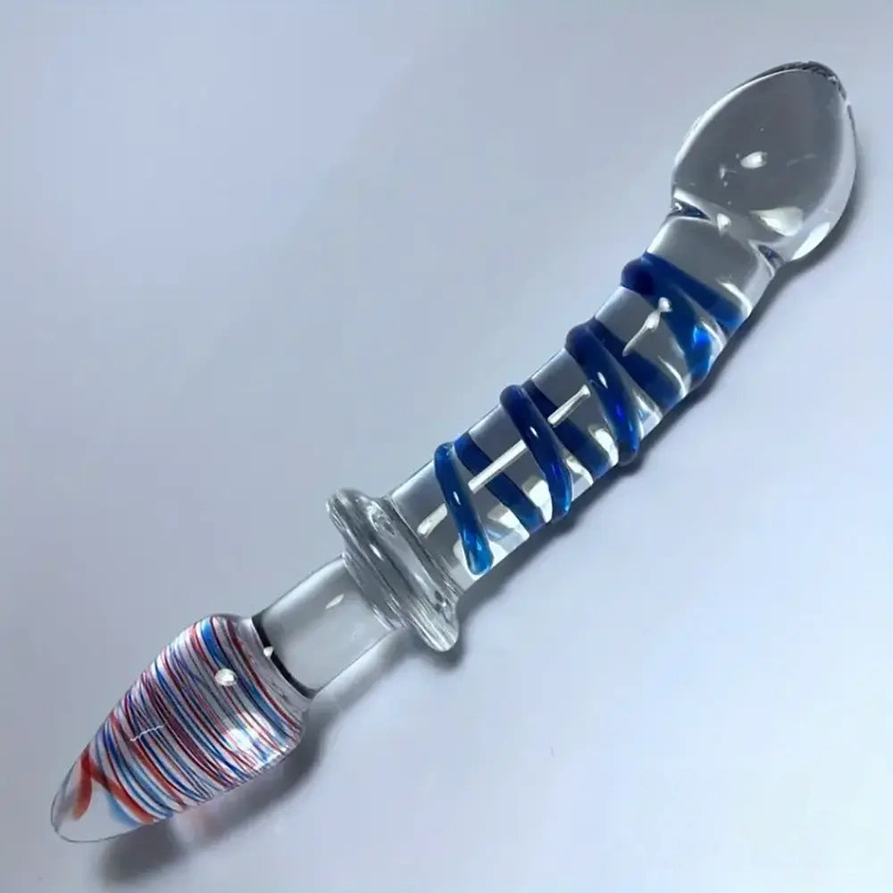 8.27in Clear Jelly Real Glass Crystal Cock Dildo For G-Spot Vaginal Sex