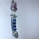 8.27in Clear Jelly Real Glass Crystal Cock Dildo For G-Spot Vaginal Sex