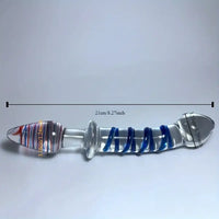 8.27in Clear Jelly Real Glass Crystal Cock Dildo For G-Spot Vaginal Sex