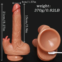 8.27in Electric Silicone Massager with Heat Vibrating Dildo For Hands-Free Play