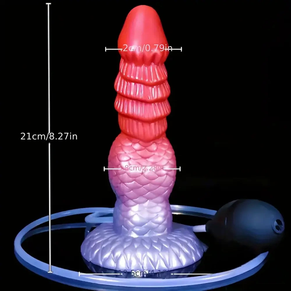 8.27in Fantasy Monster Squirting Dragon Big Silicone Soft Dildo