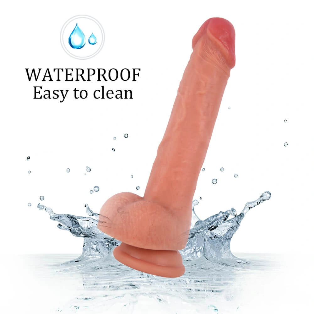 8.27in Flesh Real Uncut Dildo With Lifelike Foreskin Sex Toy