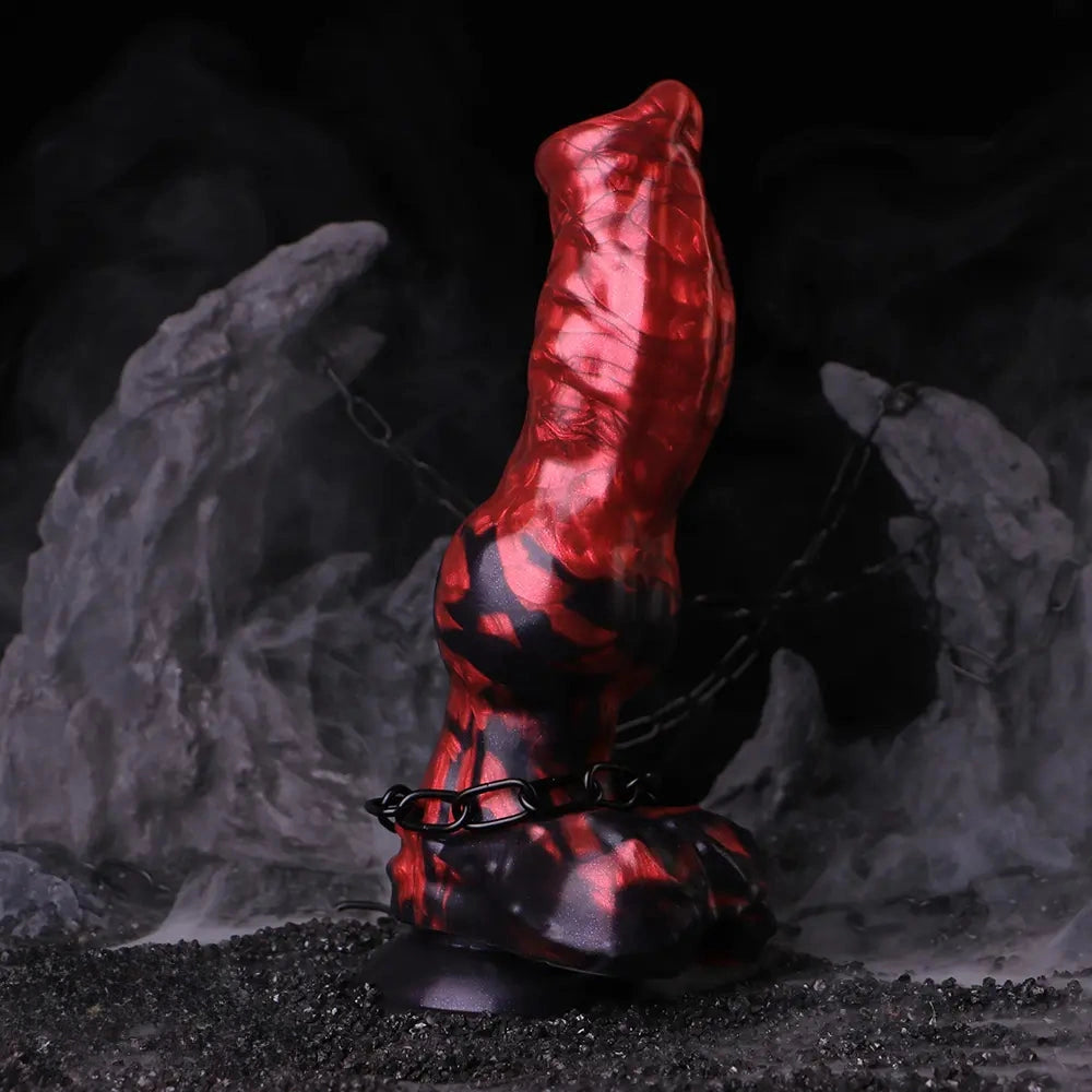 8.27in Knotted Dog Big Cock Dildo with Powerful Suction Cup Sex Toy
