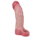 8.27in Lifelike Blue Veins Hollow Dildo Uncut Cock Sleeve With Cock Ring