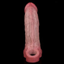 8.27in Lifelike Blue Veins Hollow Dildo Uncut Cock Sleeve With Cock Ring