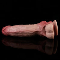 8.27in Lifelike Blue Veins Hollow Dildo Uncut Cock Sleeve With Cock Ring