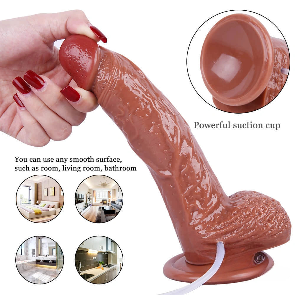 8.27in Lifelike Cumming Couples Dildo Sex Toy For Adult Masturbation