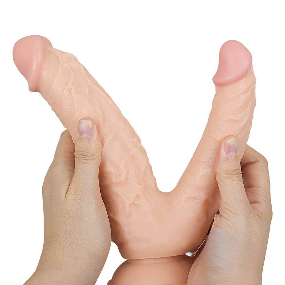 8.27in Lifelike Dual Big Small Dildo With Strong Sucker For Lesbian