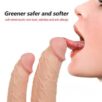 8.27in Lifelike Dual Big Small Dildo With Strong Sucker For Lesbian