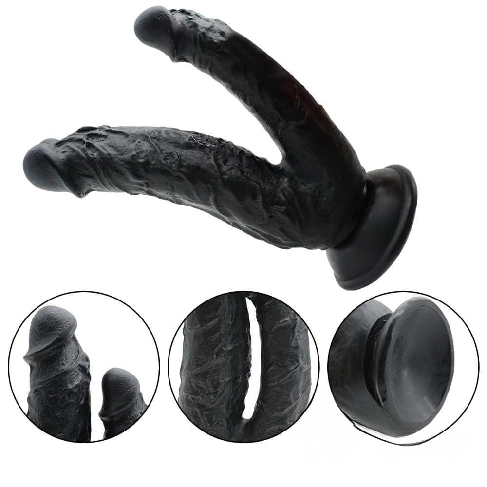 8.27in Lifelike Dual Big Small Dildo With Strong Sucker For Lesbian