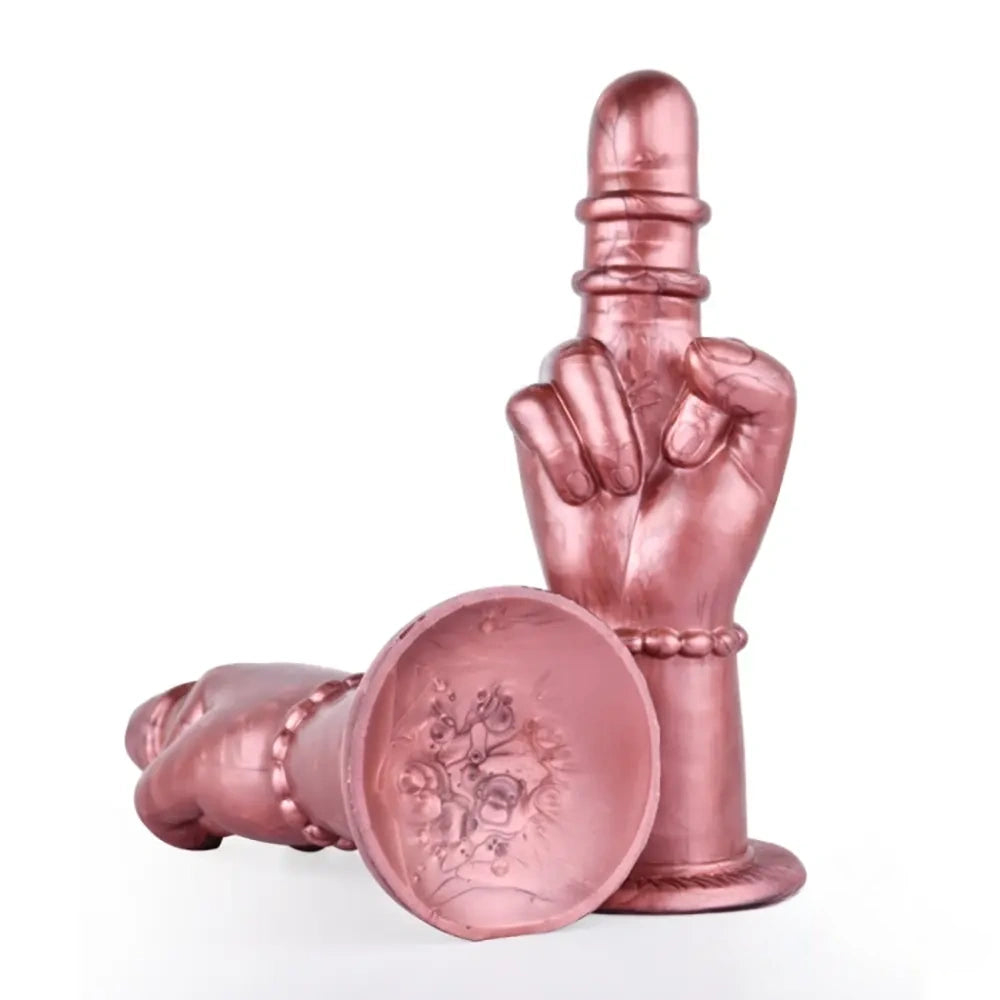 8.27in Middle Finger Fist Silicone Big Soft Dildo For Women Men Sex