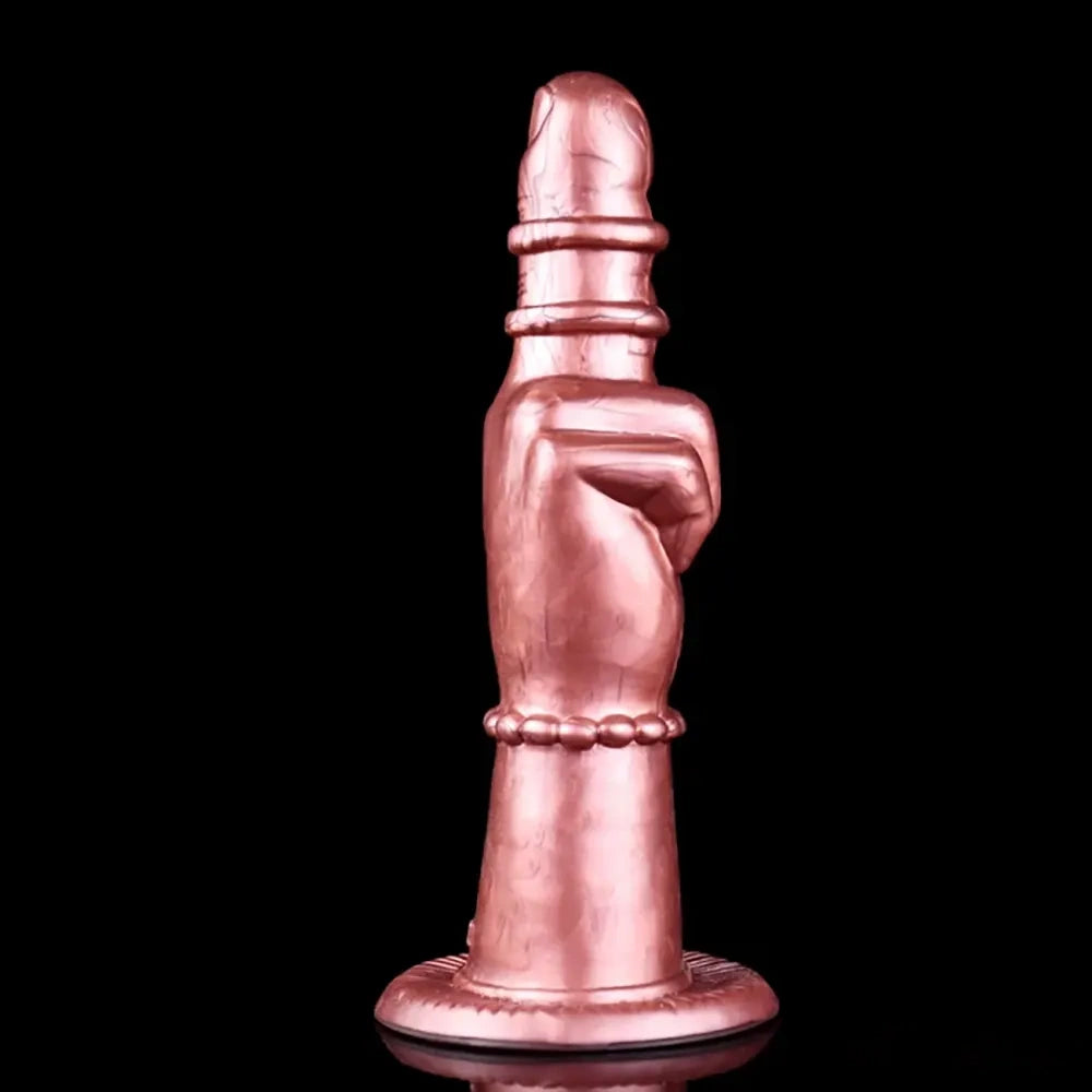 8.27in Middle Finger Fist Silicone Big Soft Dildo For Women Men Sex