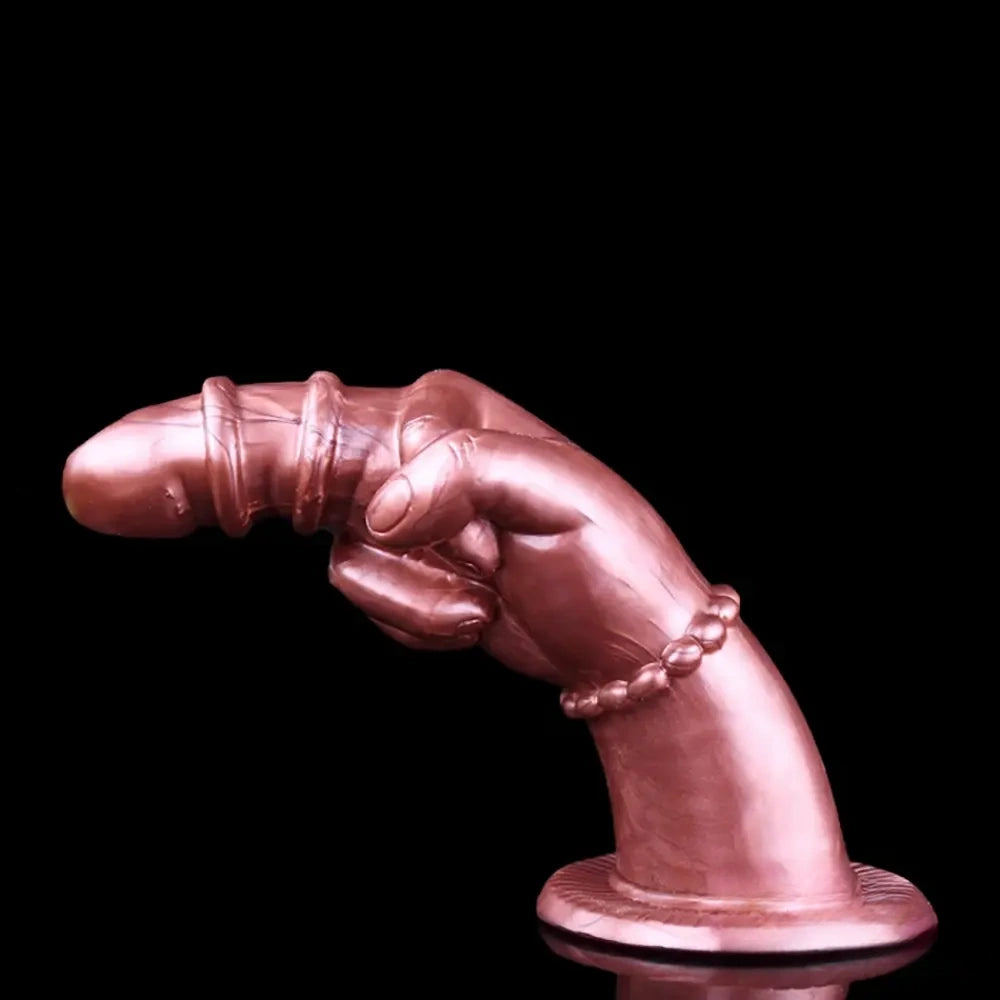 8.27in Middle Finger Fist Silicone Big Soft Dildo For Women Men Sex