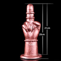 8.27in Middle Finger Fist Silicone Big Soft Dildo For Women Men Sex