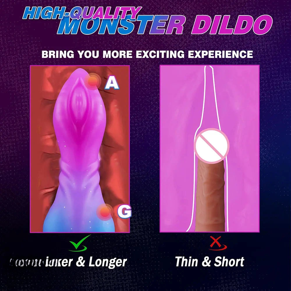 8.27in Monster Silicone Creature Knot Dildo For Hands-free Play Cock