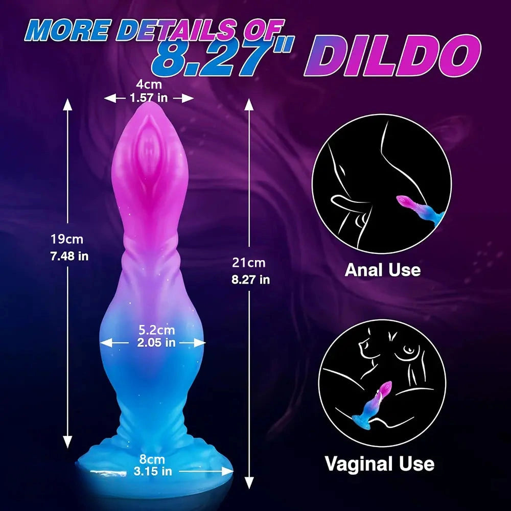 8.27in Monster Silicone Creature Knot Dildo For Hands-free Play Cock