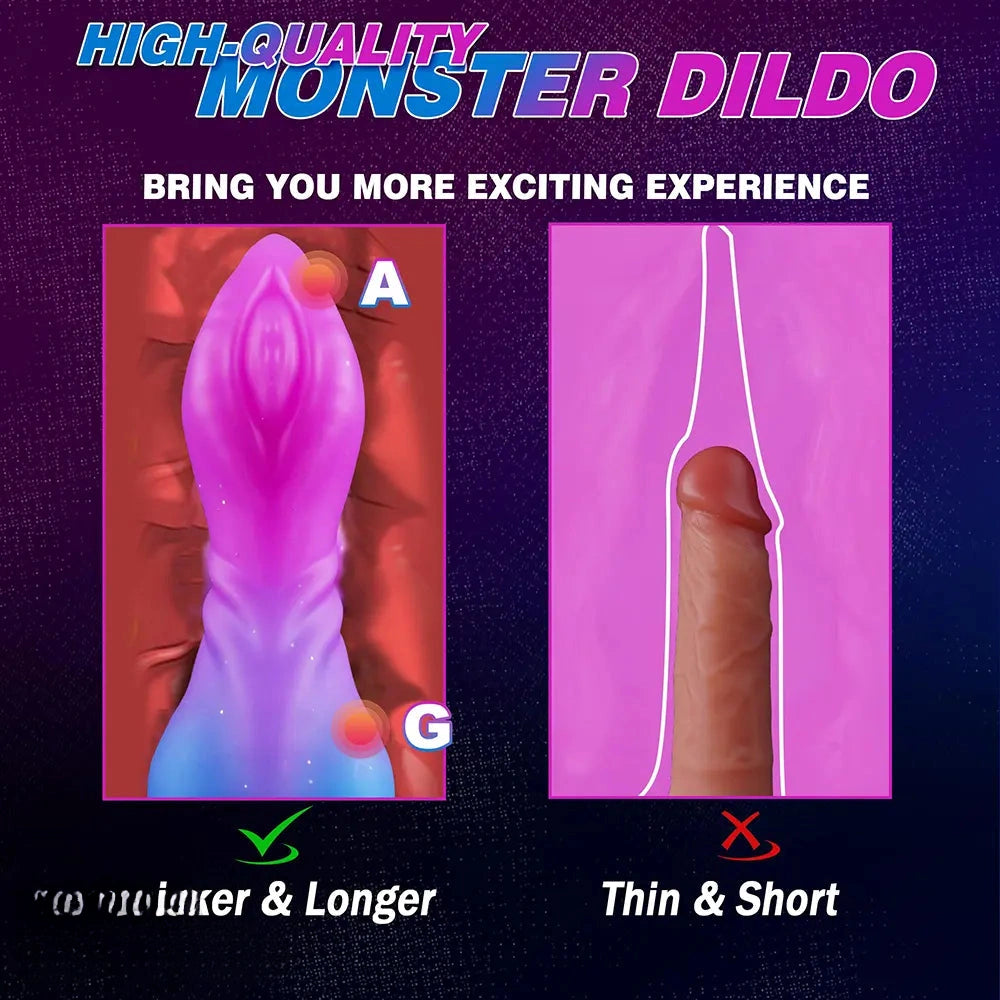 8.27in Monster Silicone Creature Knot Dildo For Hands-free Play Cock