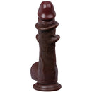 8.27in Moveable Skin Squirting Ebony Silicone Soft Big Dildo For Love