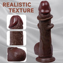 8.27in Moveable Skin Squirting Ebony Silicone Soft Big Dildo For Love