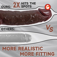 8.27in Moveable Skin Squirting Ebony Silicone Soft Big Dildo For Love