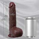 8.27in Moveable Skin Squirting Ebony Silicone Soft Big Dildo For Love