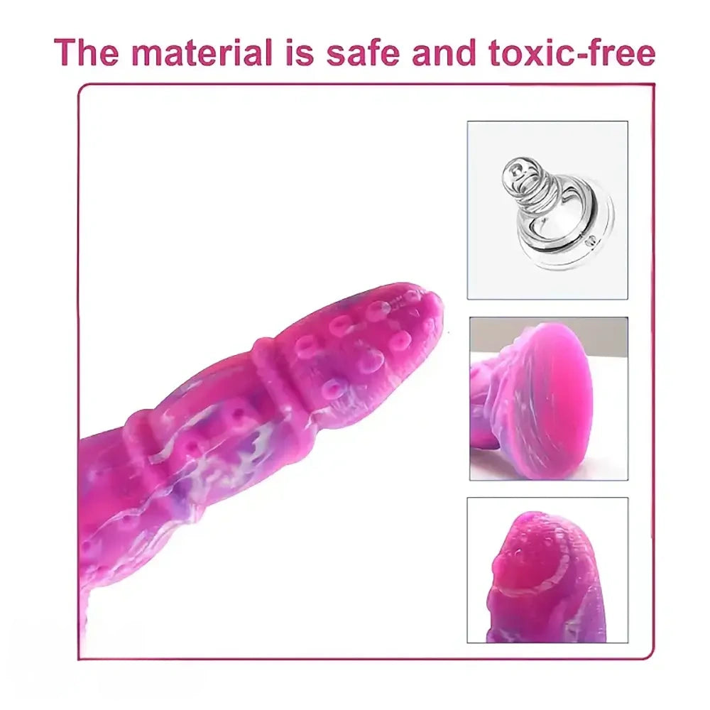 8.27in Novel Shaped Silicone Monster Tentacle Soft Big Prostate Dildo