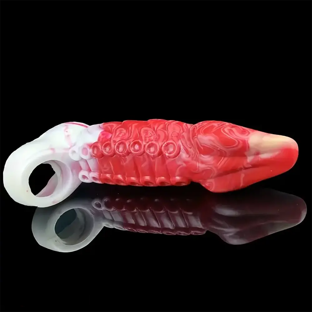 8.27in Octopus Tentacle Soft Silicone Anatomy Sleeve Hollow Dildo