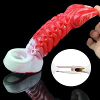 8.27in Octopus Tentacle Soft Silicone Anatomy Sleeve Hollow Dildo