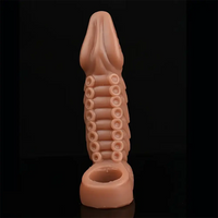 8.27in Octopus Tentacle Soft Silicone Anatomy Sleeve Hollow Dildo