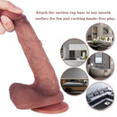 8.27in Oily Apperance Silicone Women Couples Dildo With Blue Veins