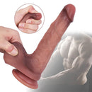 8.27in Oily Apperance Silicone Women Couples Dildo With Blue Veins