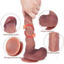 8.27in Oily Apperance Silicone Women Couples Dildo With Blue Veins