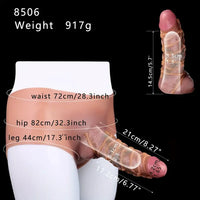 8.27in Real Silicone Dildo Pants With Tie Rope Hollow Penis Soft Dildo