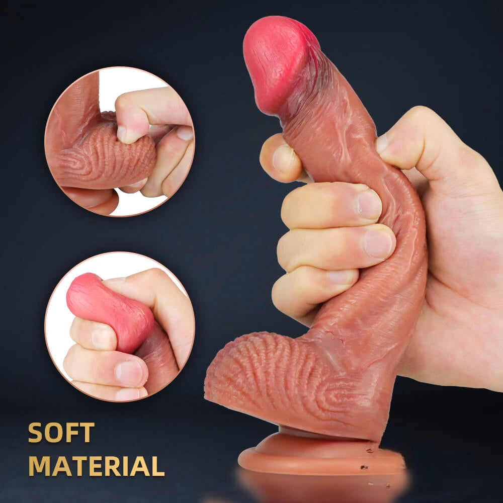 8.27in Real Skin Dildo Sex Toy For Women Men Masturbator