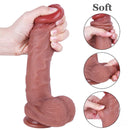 8.27in Real Skin Uncut Dildo With Moving Foreskin For Females