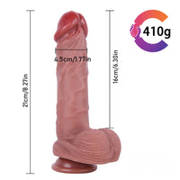 8.27in Real Skin Uncut Dildo With Moving Foreskin For Females