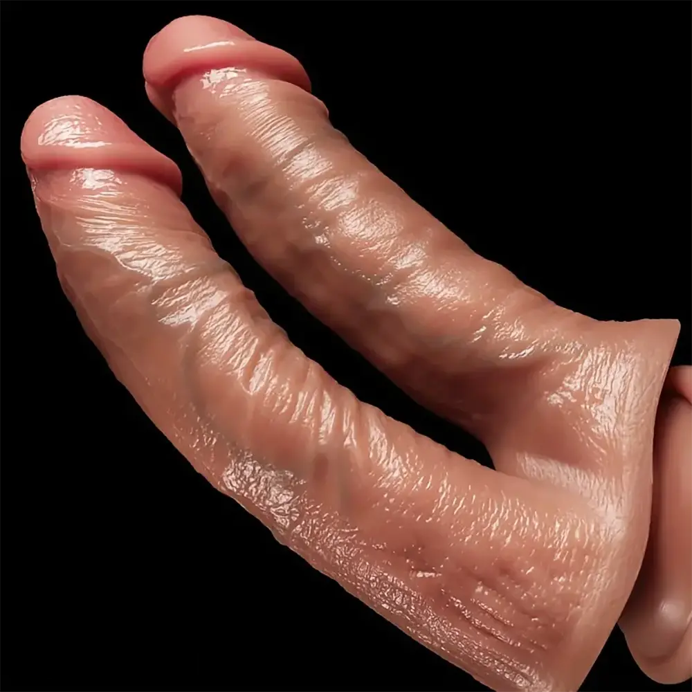 8.27in Realistic Double-Headed Liquid Silicone Dildo With 3D Veins