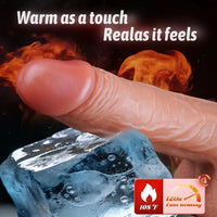 8.27in Realistic Heating Thrusting Vibrating Silicone Lifelike Cock Dildo