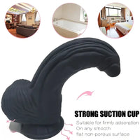 8.27in Realistic Huge Curved Silicone Anal Soft Big Dildo For Vagina