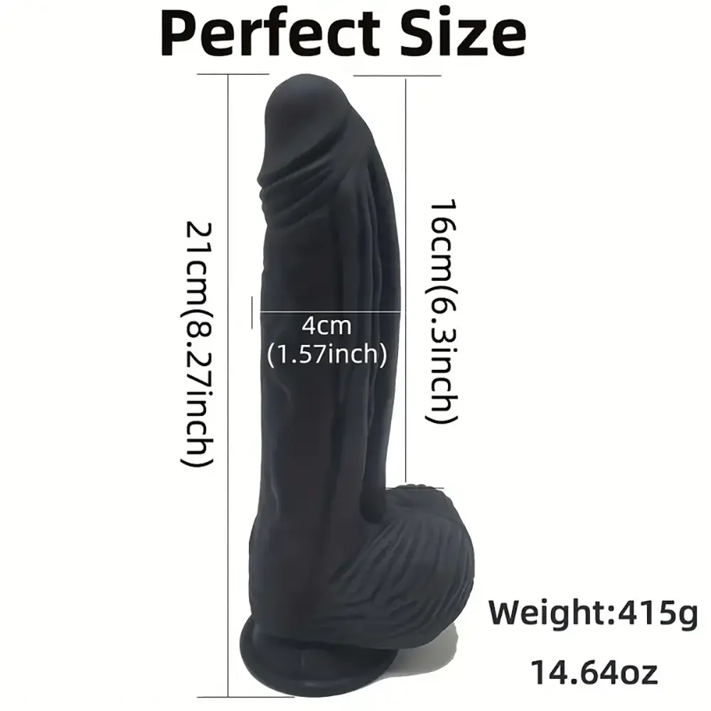 8.27in Realistic Huge Curved Silicone Anal Soft Big Dildo For Vagina