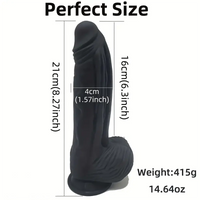 8.27in Realistic Huge Curved Silicone Anal Soft Big Dildo For Vagina