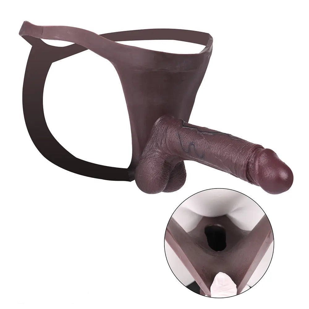 8.27in Realistic Male Penis Silicone Hollow Strap on Dildo Panty For Sex