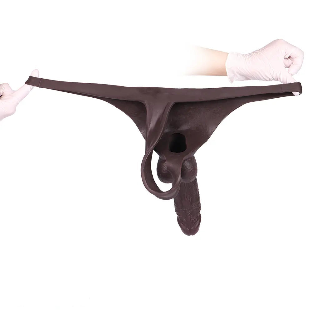 8.27in Realistic Male Penis Silicone Hollow Strap on Dildo Panty For Sex