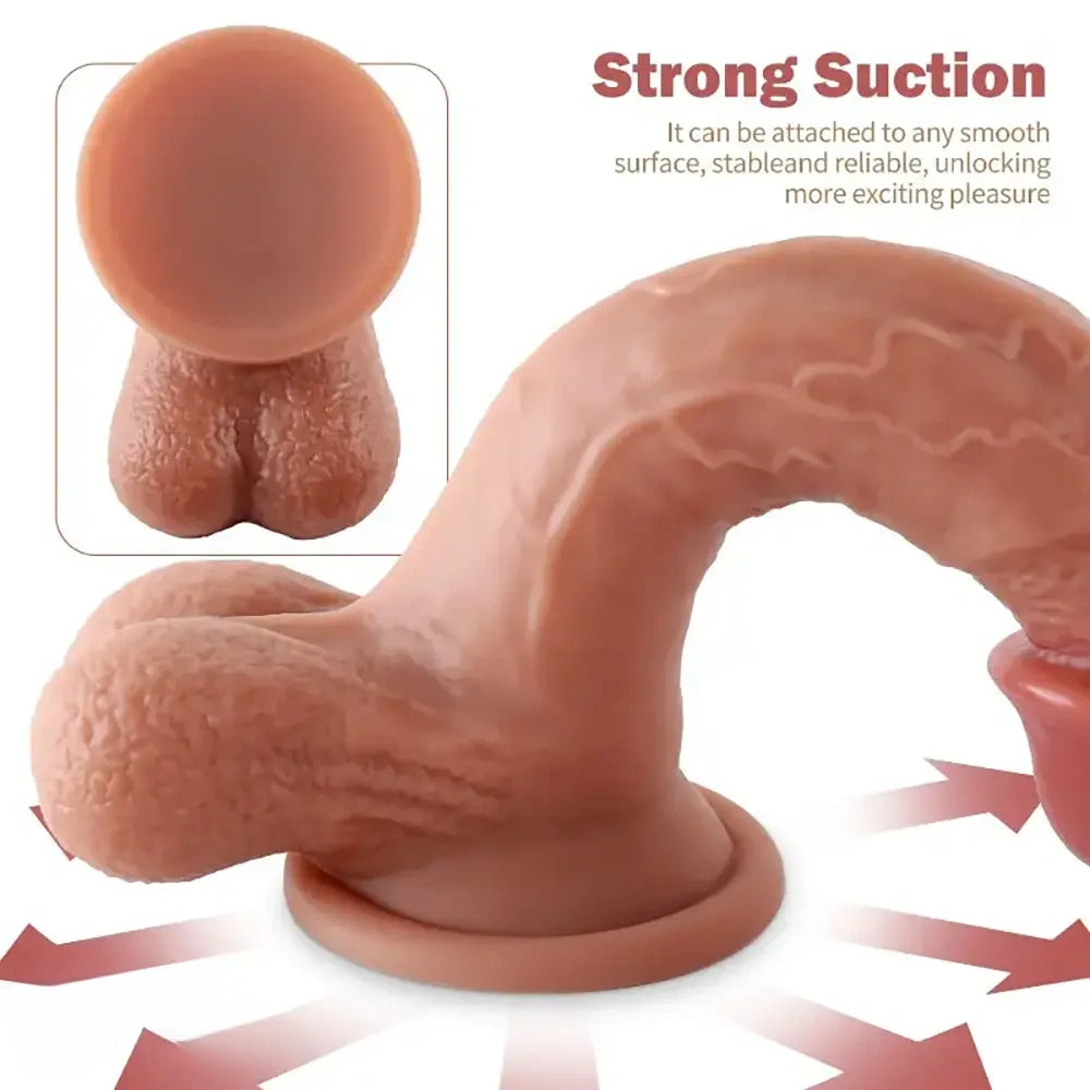 8.27in Realistic Silicone Soft Big Women Dildo For Enema BDSM Sex
