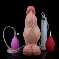 8.27in Silicone Inflatable Cumming Soft Big Dildo Suction Cup Female Sex Toy