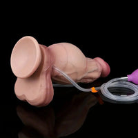 8.27in Silicone Inflatable Cumming Soft Big Dildo Suction Cup Female Sex Toy